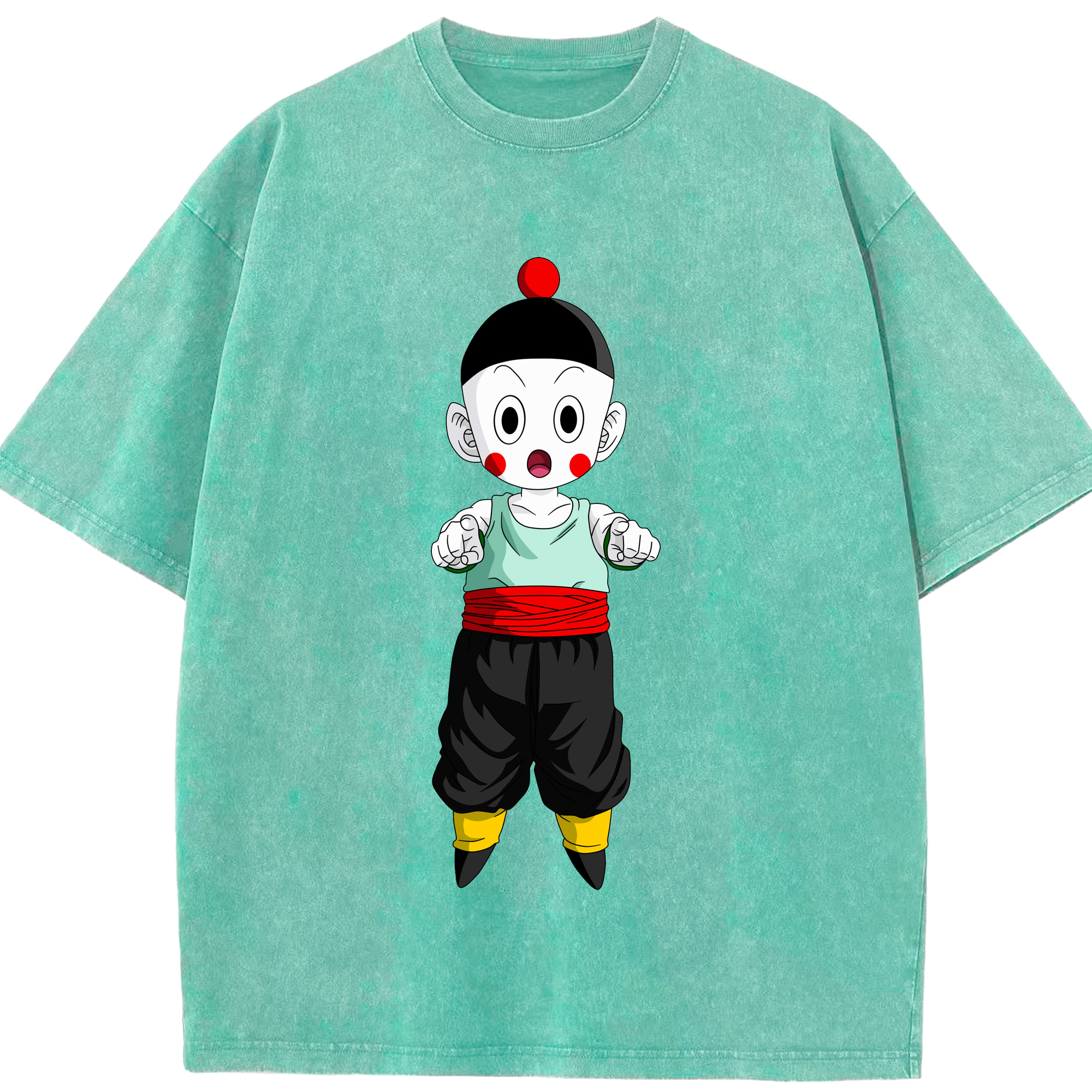 ドラゴンボール 餃子（チャオズ）DRAGON BALL Chaoz 綿100% ヴィンテージ風 半袖Tシャツ（フロントプリント）
